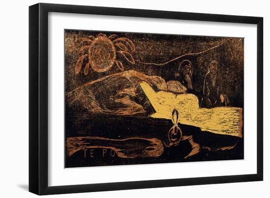 Te Po. La Grande Nuit (From the Series Noa No), 1893-1894-Paul Gauguin-Framed Giclee Print