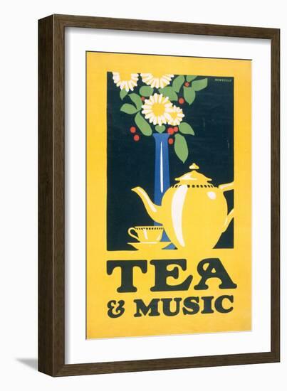 Tea and Music, C.1922 (Colour Litho)-Frank Newbould-Framed Giclee Print