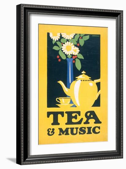Tea and Music, C.1922 (Colour Litho)-Frank Newbould-Framed Giclee Print