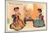Tea and Scandal: Two Japanese Women Drinking Tea (Colour Litho)-Dudley Hardy-Mounted Giclee Print