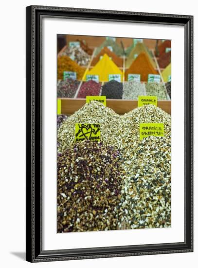 Tea and Spices for Sale in Spice Bazaar, Istanbul, Turkey, Western Asia-Martin Child-Framed Photographic Print