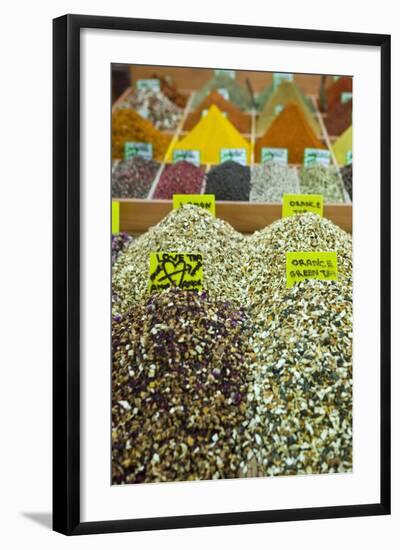 Tea and Spices for Sale in Spice Bazaar, Istanbul, Turkey, Western Asia-Martin Child-Framed Photographic Print