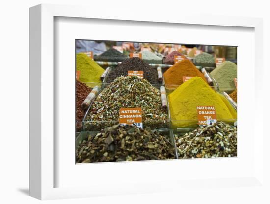 Tea and Spices for Sale in Spice Bazaar, Istanbul, Turkey, Western Asia-Martin Child-Framed Photographic Print