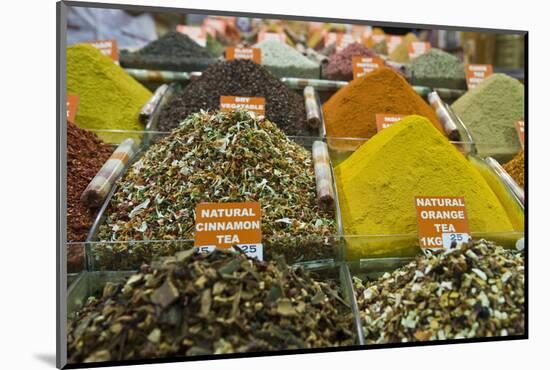 Tea and Spices for Sale in Spice Bazaar, Istanbul, Turkey, Western Asia-Martin Child-Mounted Photographic Print