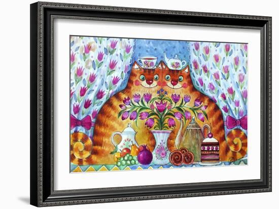 Tea Cats-Oxana Zaika-Framed Giclee Print