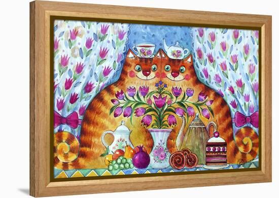 Tea Cats-Oxana Zaika-Framed Premier Image Canvas