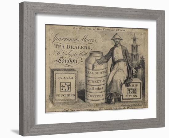 Tea Dealers, Sparrow and Morris, Trade Card-null-Framed Giclee Print