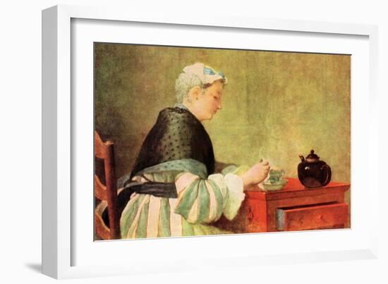 Tea Drinker-Jean-Baptiste Simeon Chardin-Framed Art Print