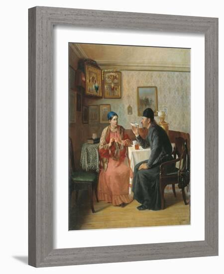 Tea Drinking, 1895-Alexey Avvakumovich Naumov-Framed Giclee Print