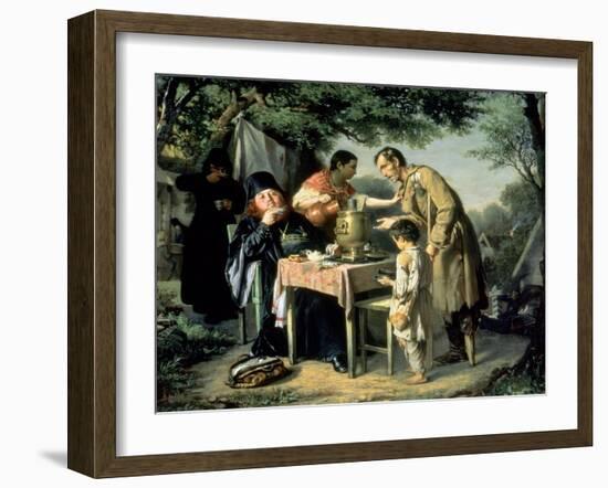 Tea Drinking in Mytishchi, Near Moscow, 1862-Vasili Grigorevich Perov-Framed Giclee Print