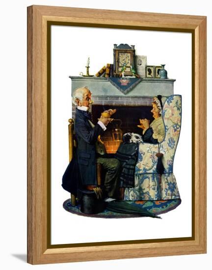 "Tea for Two" or "Tea Time", October 22,1927-Norman Rockwell-Framed Premier Image Canvas