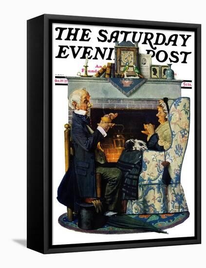 "Tea for Two" or "Tea Time" Saturday Evening Post Cover, October 22,1927-Norman Rockwell-Framed Premier Image Canvas