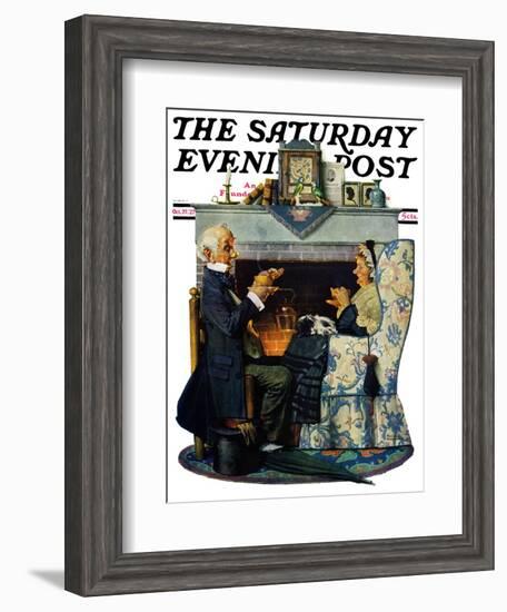 "Tea for Two" or "Tea Time" Saturday Evening Post Cover, October 22,1927-Norman Rockwell-Framed Giclee Print