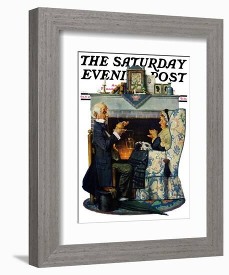 "Tea for Two" or "Tea Time" Saturday Evening Post Cover, October 22,1927-Norman Rockwell-Framed Giclee Print