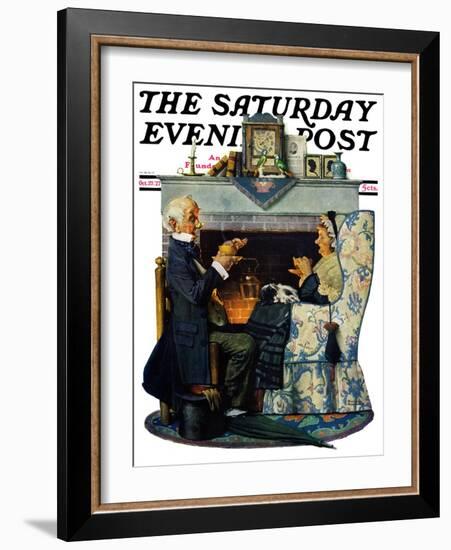 "Tea for Two" or "Tea Time" Saturday Evening Post Cover, October 22,1927-Norman Rockwell-Framed Giclee Print