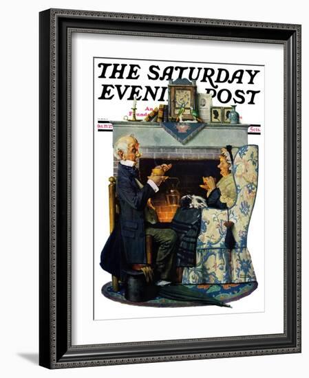 "Tea for Two" or "Tea Time" Saturday Evening Post Cover, October 22,1927-Norman Rockwell-Framed Giclee Print