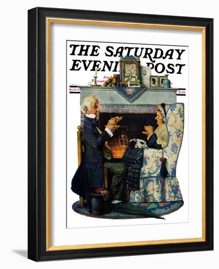 "Tea for Two" or "Tea Time" Saturday Evening Post Cover, October 22,1927-Norman Rockwell-Framed Giclee Print