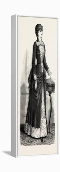 Tea Gown, Fashion, 1882-null-Framed Premier Image Canvas