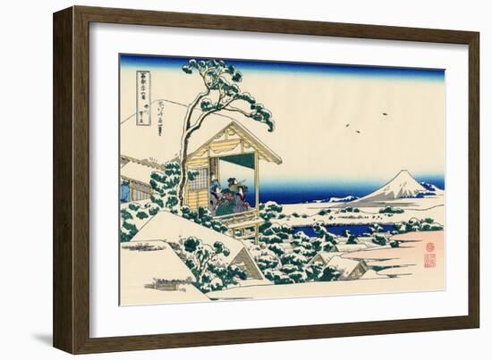 Tea House at Koishikawa, the Morning After a Snowfall, c.1830-Katsushika Hokusai-Framed Giclee Print