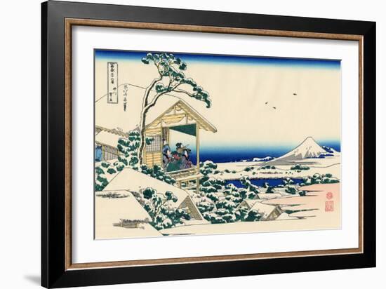 Tea House at Koishikawa, the Morning After a Snowfall, c.1830-Katsushika Hokusai-Framed Giclee Print