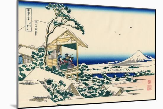 Tea House at Koishikawa, the Morning After a Snowfall, c.1830-Katsushika Hokusai-Mounted Giclee Print