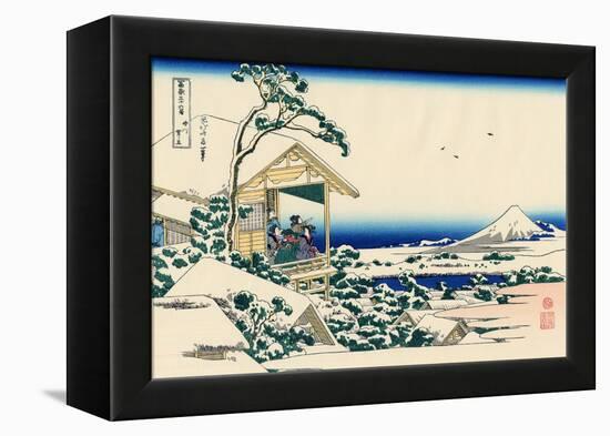 Tea House at Koishikawa, the Morning After a Snowfall, c.1830-Katsushika Hokusai-Framed Premier Image Canvas