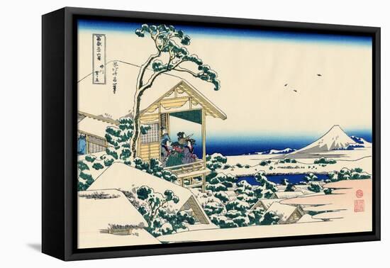 Tea House at Koishikawa, the Morning After a Snowfall, c.1830-Katsushika Hokusai-Framed Premier Image Canvas