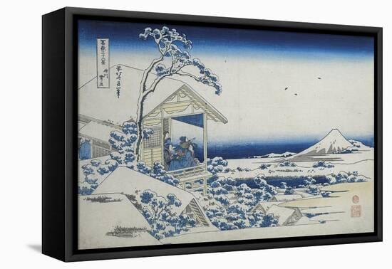 Tea House at Koishikawa, The Morning After A Snowfall, c.1830-Katsushika Hokusai-Framed Premier Image Canvas