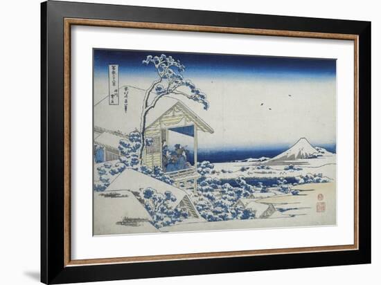 Tea House at Koishikawa, The Morning After A Snowfall, c.1830-Katsushika Hokusai-Framed Giclee Print