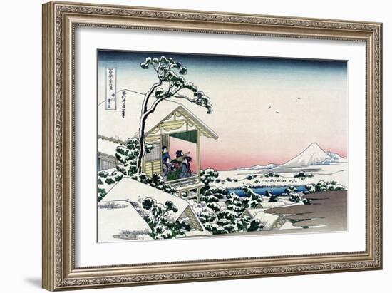 Tea House at Koishikawa-Katsushika Hokusai-Framed Art Print