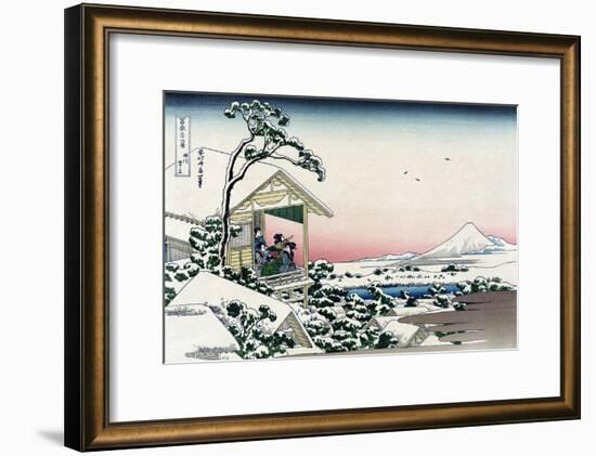 Tea House at Koishikawa-Katsushika Hokusai-Framed Art Print