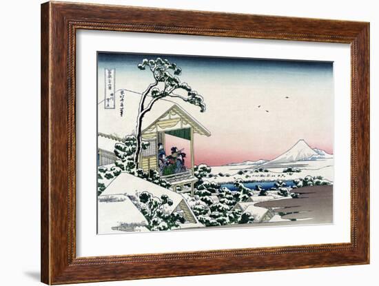 Tea House at Koishikawa-Katsushika Hokusai-Framed Art Print