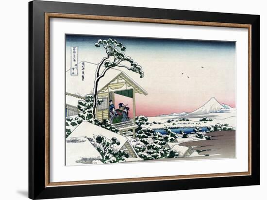 Tea House at Koishikawa-Katsushika Hokusai-Framed Art Print