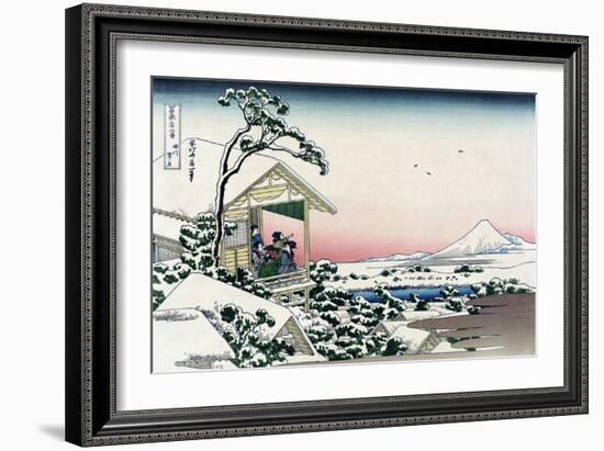 Tea House at Koishikawa-Katsushika Hokusai-Framed Art Print