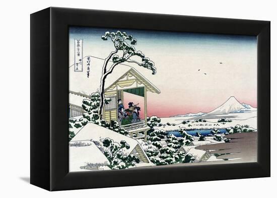 Tea House at Koishikawa-Katsushika Hokusai-Framed Stretched Canvas