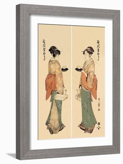 Tea House Girl-Kitagawa Utamaro-Framed Art Print