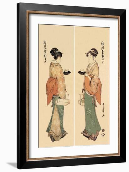 Tea House Girl-Kitagawa Utamaro-Framed Art Print