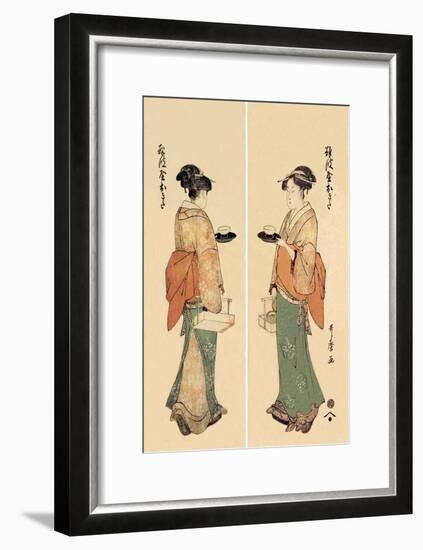 Tea House Girl-Kitagawa Utamaro-Framed Art Print