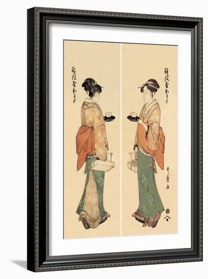 Tea House Girl-Kitagawa Utamaro-Framed Art Print