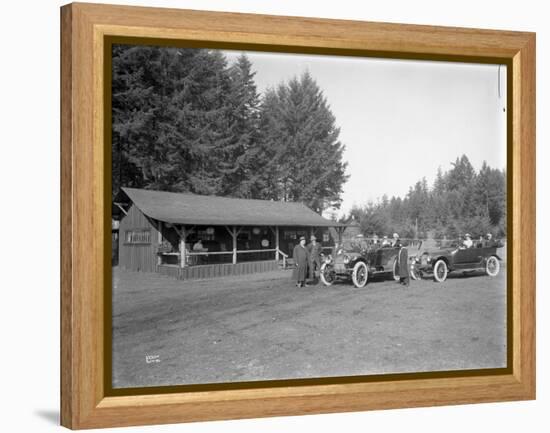 Tea House on the Road to Mount Rainier, 1915-null-Framed Premier Image Canvas