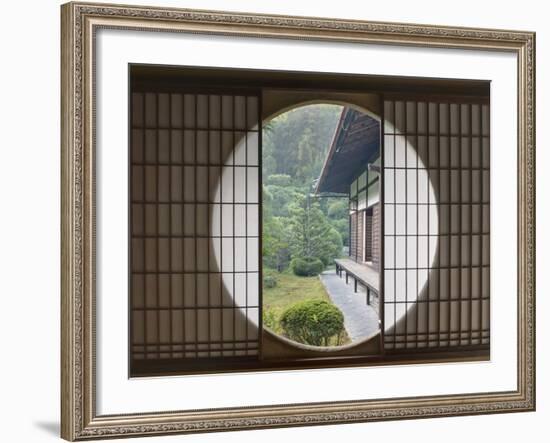 Tea House Window, Sesshuji Temple, Kyoto, Japan-Rob Tilley-Framed Photographic Print