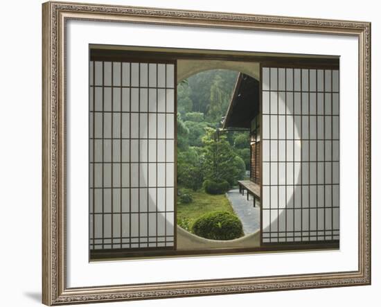 Tea House Window, Sesshuji Temple, Kyoto, Japan-Rob Tilley-Framed Photographic Print