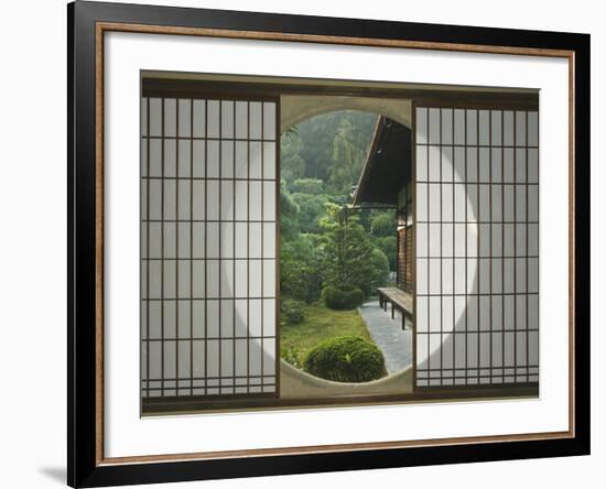 Tea House Window, Sesshuji Temple, Kyoto, Japan-Rob Tilley-Framed Photographic Print