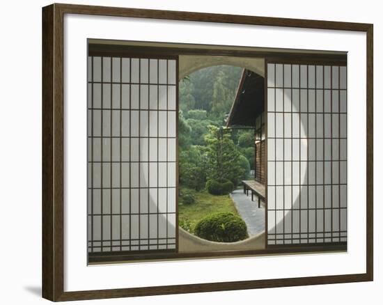 Tea House Window, Sesshuji Temple, Kyoto, Japan-Rob Tilley-Framed Photographic Print