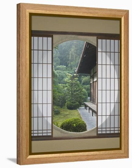 Tea House Window, Sesshuji Temple, Kyoto, Japan-Rob Tilley-Framed Premier Image Canvas