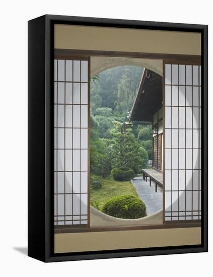 Tea House Window, Sesshuji Temple, Kyoto, Japan-Rob Tilley-Framed Premier Image Canvas