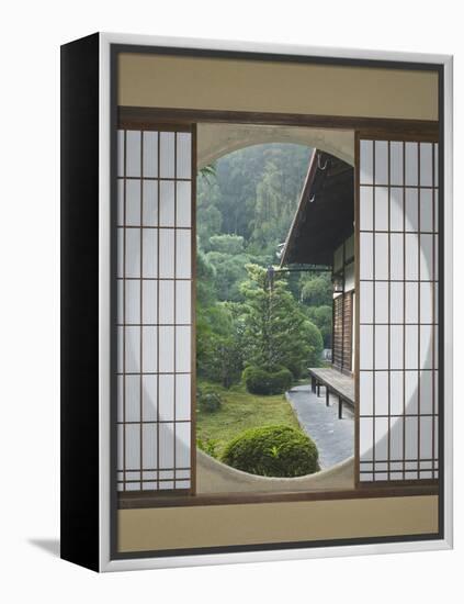 Tea House Window, Sesshuji Temple, Kyoto, Japan-Rob Tilley-Framed Premier Image Canvas
