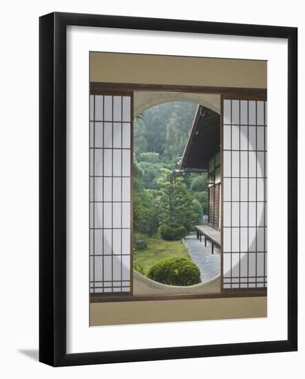 Tea House Window, Sesshuji Temple, Kyoto, Japan-Rob Tilley-Framed Photographic Print