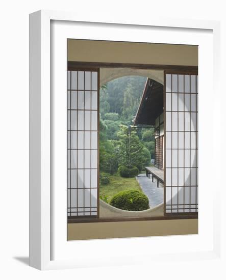 Tea House Window, Sesshuji Temple, Kyoto, Japan-Rob Tilley-Framed Photographic Print