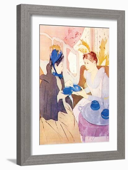 Tea In The Afternoon-Mary Cassatt-Framed Art Print